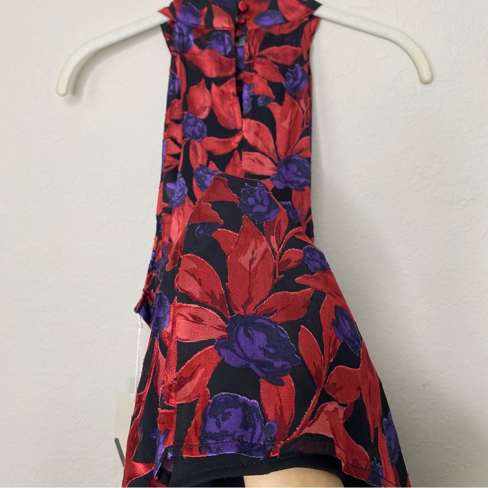 Worthington Floral Halter Neck Top - Red and Purple - Picture 11 of 14